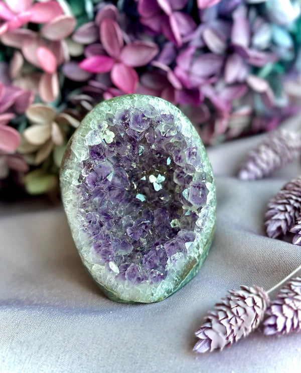 Natural Deep Purple Amethyst Crystal Geode
