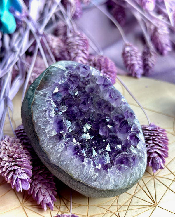 Natural Deep Purple Amethyst Crystal Geode